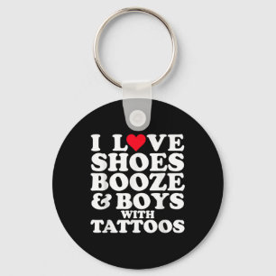 I Love (heart) Scute Ss Cute Sss Booze & Boys Keychain