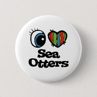 I Love (Heart) Sea Otters 2 Inch Round Button