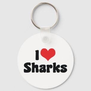 I Love Heart Sharks - Shark Lover Keychain