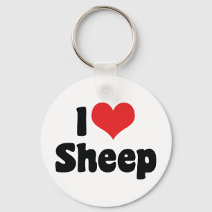 I Love Heart Sheep Keychain