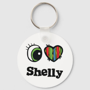 I Love (Heart) Shelly Keychain