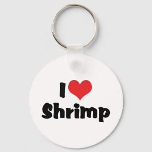 I Love Heart Shrimp - Sea Food Lover Keychain