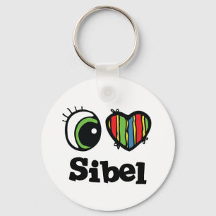 I Love (Heart) Sibel Keychain