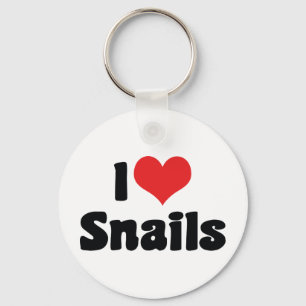 I Love Heart Snails Keychain