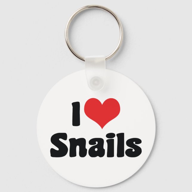 I Love Heart Snails Keychain (Front)