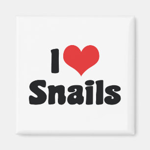 I Love Heart Snails Magnet