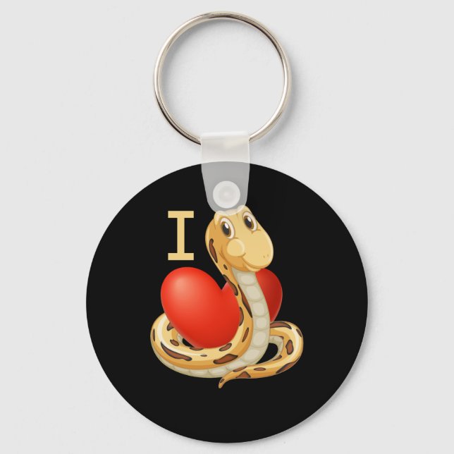 I Love Heart Snakes Keychain (Front)