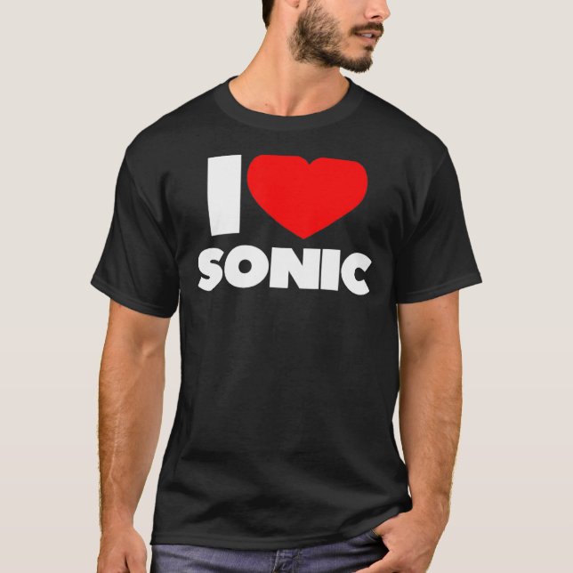 I Love Heart Sonic T-Shirt (Front)