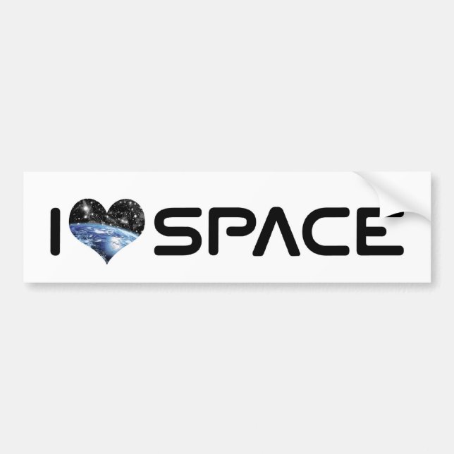 I Love Heart Space - Outer Space Astronomy Lover Bumper Sticker (Front)