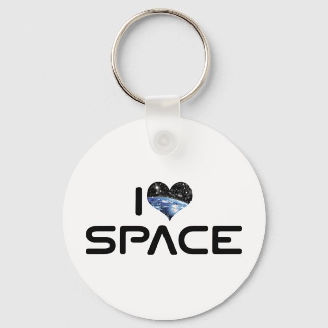 I Love Heart Space - Outer Space Astronomy Lover Keychain (Front)