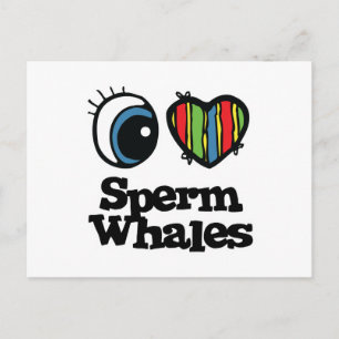 I Love (Heart) Sperm Whales Postcard