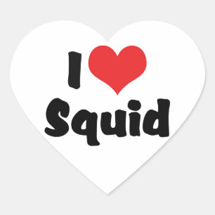 I Love Heart Squid Sticker