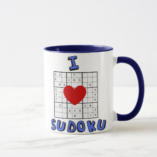 I Love Heart Sudoku Puzzle Coffee Mug