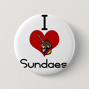 I love -heart sundaes 2 inch round button