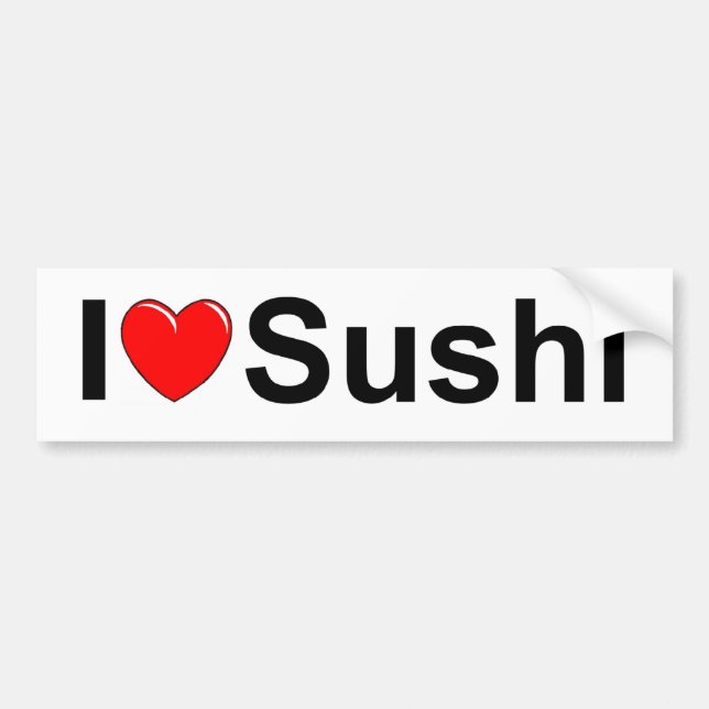 I Love (Heart) Sushi Bumper Sticker (Front)