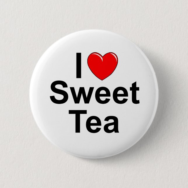 I Love (Heart) Sweet Tea 2 Inch Round Button (Front)