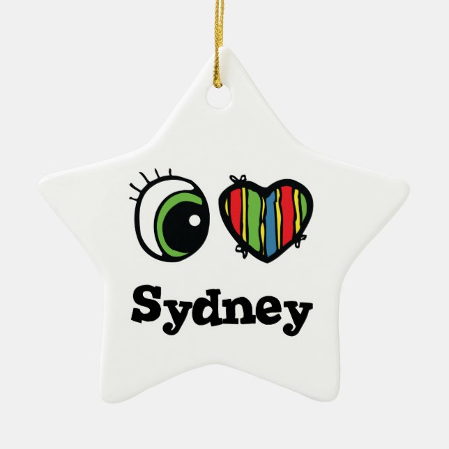 I Love (Heart) Sydney Ceramic Ornament (Front)