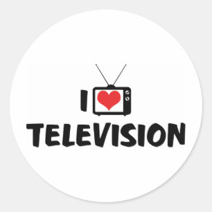 I Love Heart Television - TV Lover Classic Round Sticker