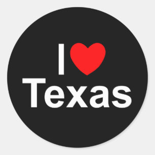 I Love (Heart) Texas Classic Round Sticker