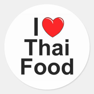 I Love (Heart) Thai Food Classic Round Sticker