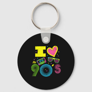 I Love Heart The 90s Retro Throwback Vibes Women M Keychain