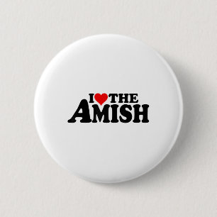 I Love Heart The Amish _1 2 Inch Round Button