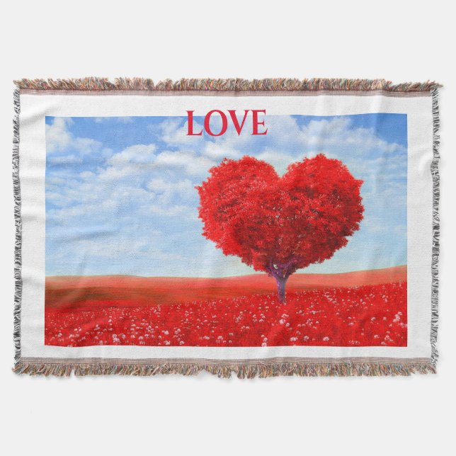 "I LOVE HEART THROW BLANKET. (Front)