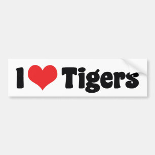 I Love Heart Tigers - Tiger Lover Bumper Sticker