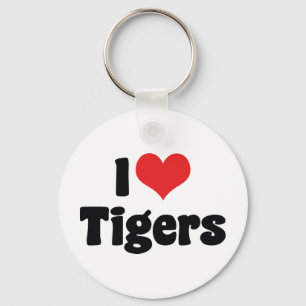 I Love Heart Tigers - Tiger Lover Keychain