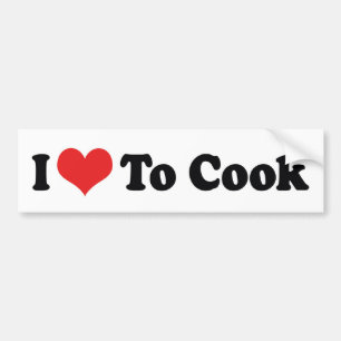 I Love Heart To Cook - Chef Baker Cooking Lover Bumper Sticker