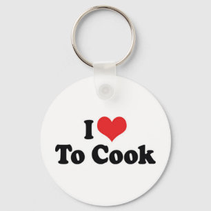 I Love Heart To Cook - Chef Baker Cooking Lover Keychain