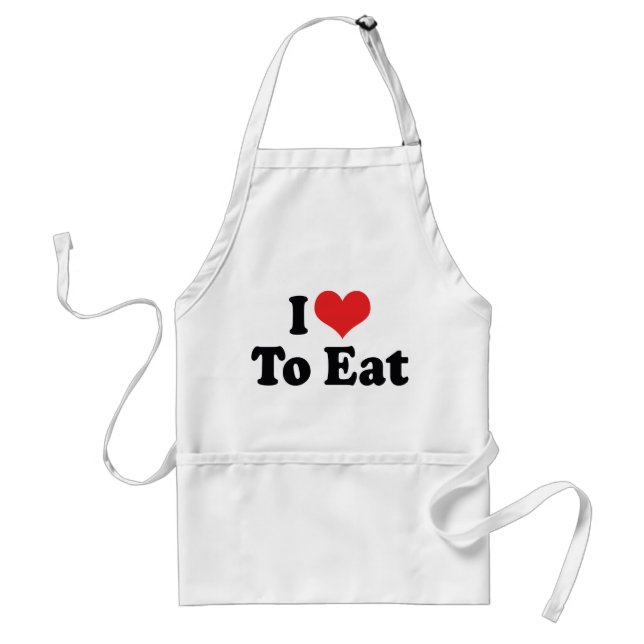 I Love Heart To Eat - Food Lover Standard Apron (Front)