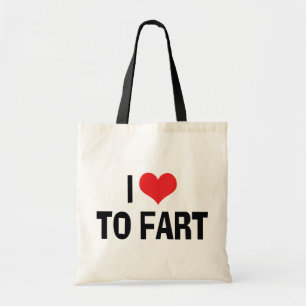 I Love Heart To Fart - Funny Fart Humour Tote Bag