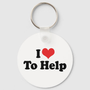 I Love Heart To Help - Charity Work Helper Keychain