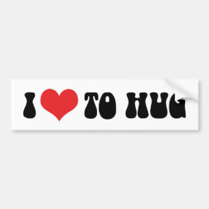 I Love Heart To Hug - Free Hugs Bumper Sticker