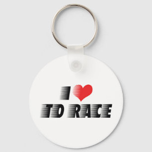 I Love Heart To Race - Car Motorcycle Racing Lover Keychain