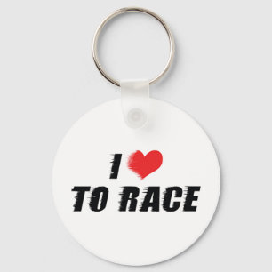 I Love Heart To Race - Car Motorcycle Racing Lover Keychain