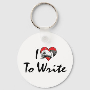 I Love Heart To Write Keychain