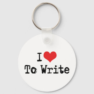 I Love Heart To Write Keychain