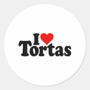 I Love Heart Tortas Classic Round Sticker