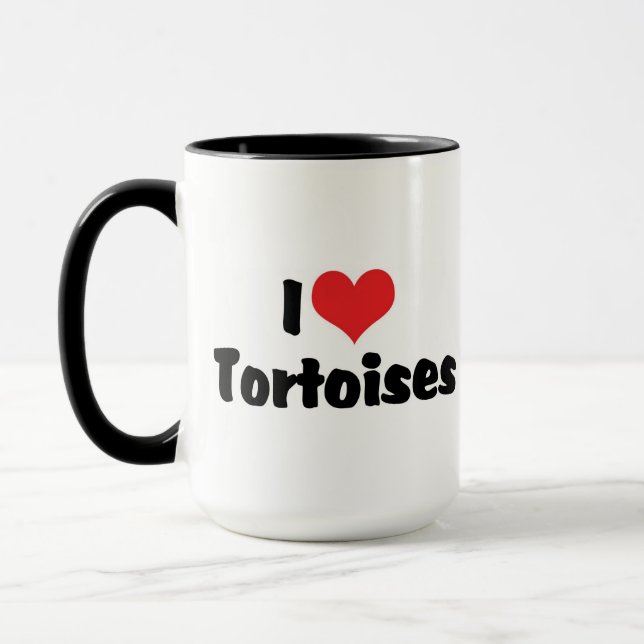 I Love Heart Tortoises - Turtle Lover Mug (Left)
