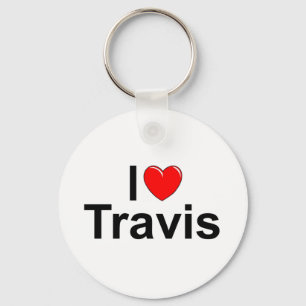 I Love (Heart) Travis Keychain