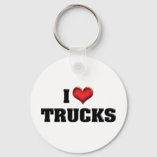 I Love Heart Trucks - Truck Lover Keychain