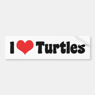 I Love Heart Turtles Bumper Sticker