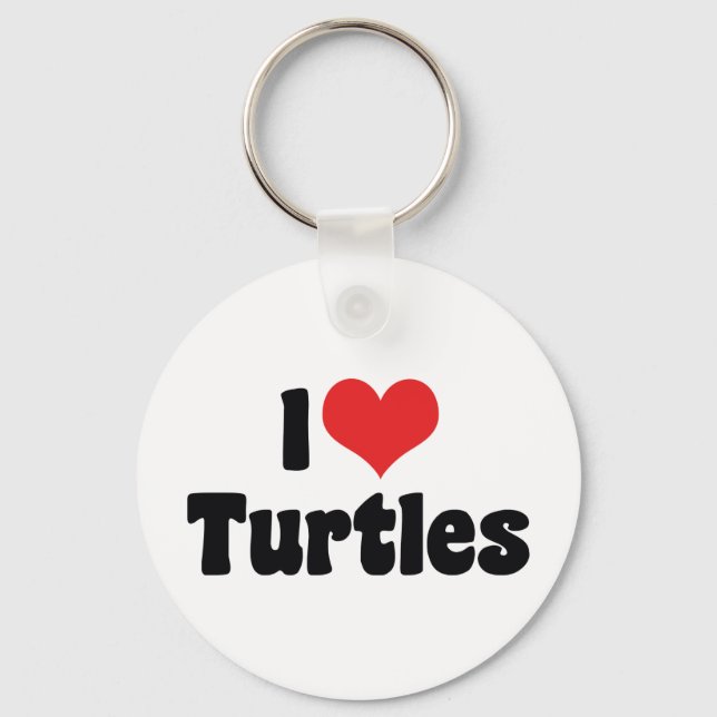 I Love Heart Turtles Keychain (Front)
