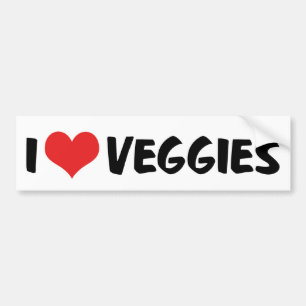 I Love Heart Veggies - Vegan Health Food Lover Bumper Sticker