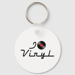 I Love Heart Vinyl - DJ Record Album Lover Keychain