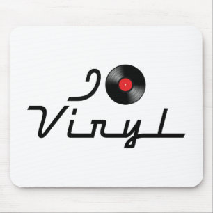 I Love Heart Vinyl - DJ Record Album Lover Mouse Pad