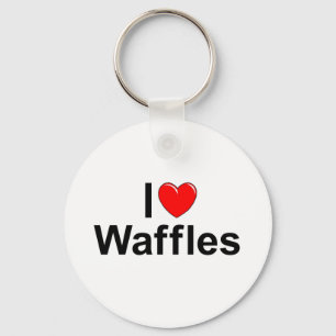 I Love (Heart) Waffles Keychain