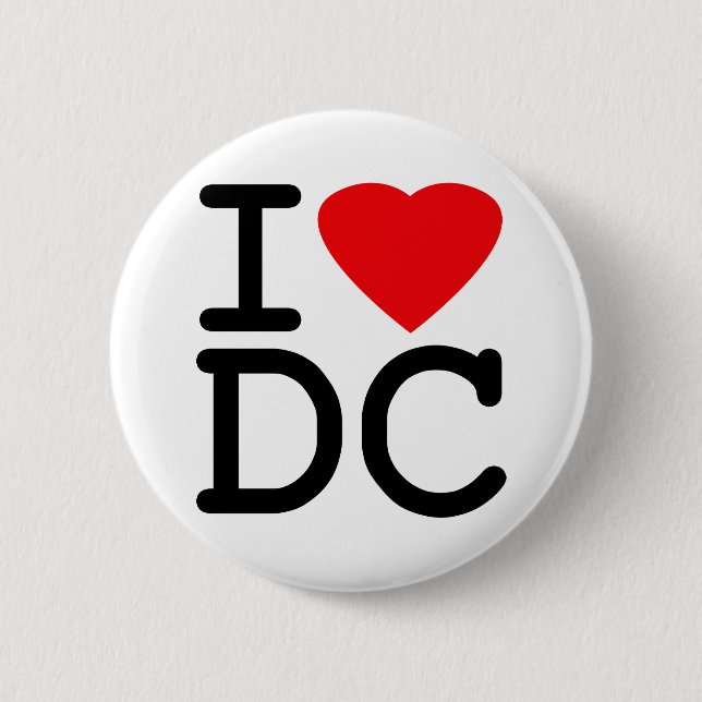 I Love Heart Washington D.C. District of Columbia 2 Inch Round Button (Front)